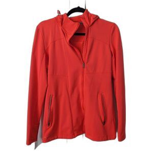 Saucony Women's Reflective Running Zip Up Hoodie Jacket Orange Size Medium